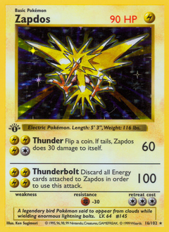 1999 Base Set Zapdos Holo