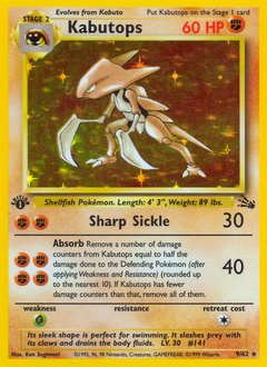 1999 Fossil Kabutops Holo