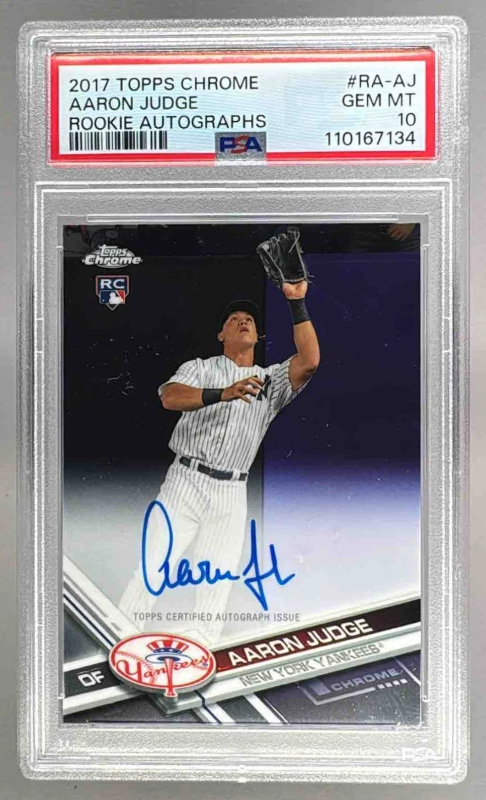 2017 Topps Chrome Baseball Aaron Judge Rookie Autograph